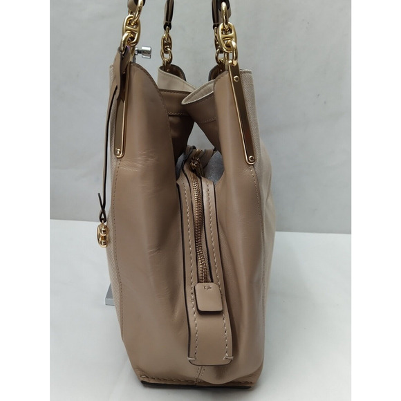 Coach Dalton Bag 31 Taupe Canvas Leather 3 Compartments Shoulder Bag - Picture 16 of 16